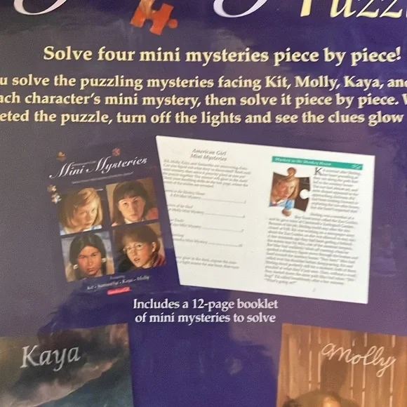 American Girl Mystery Puzzles. Four mini mysteries. 1,200 pieces. Ages 8+. Nice - Picture 3 of 6